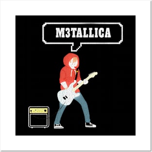 Play metalica with guitar Posters and Art